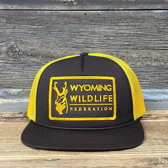 Brown & Gold Patch Foamie Hat • Wyoming Wildlife Federation